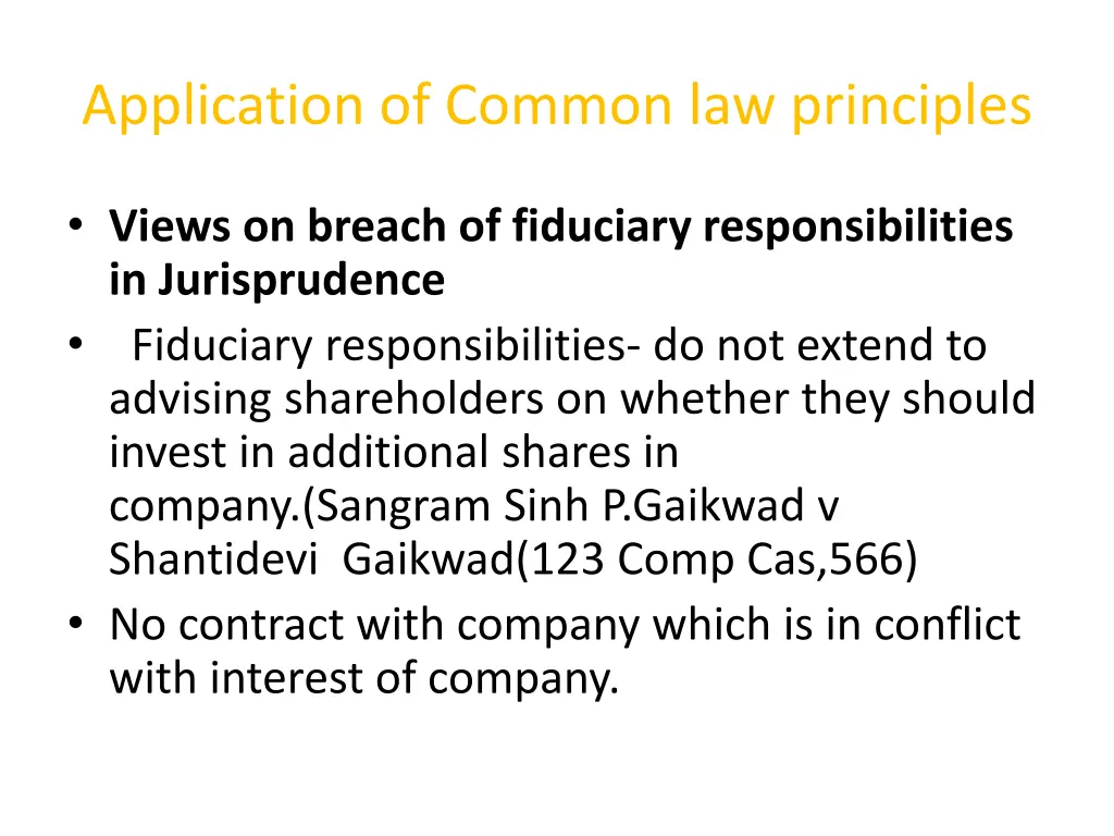 application of common law principles