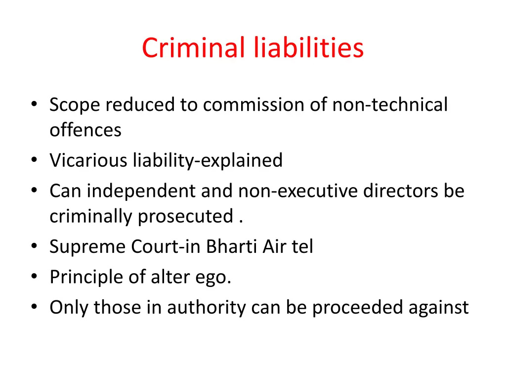 criminal liabilities