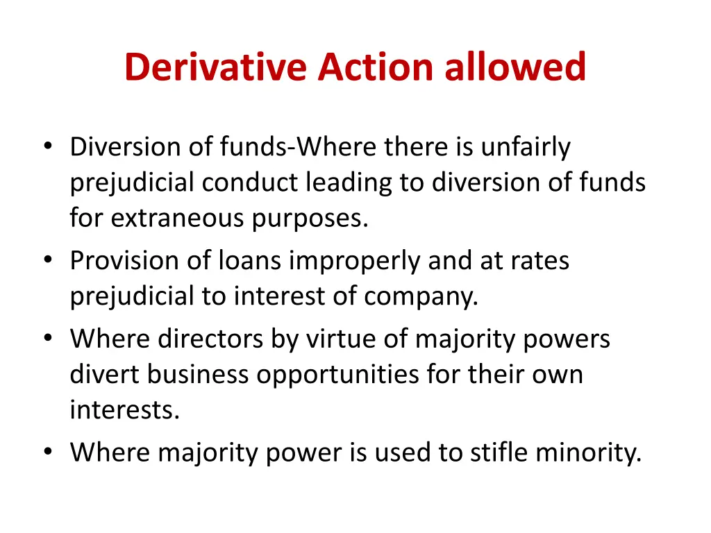 derivative action allowed 1