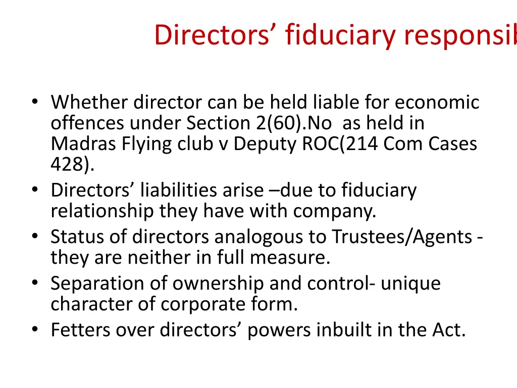 directors fiduciary responsibilities