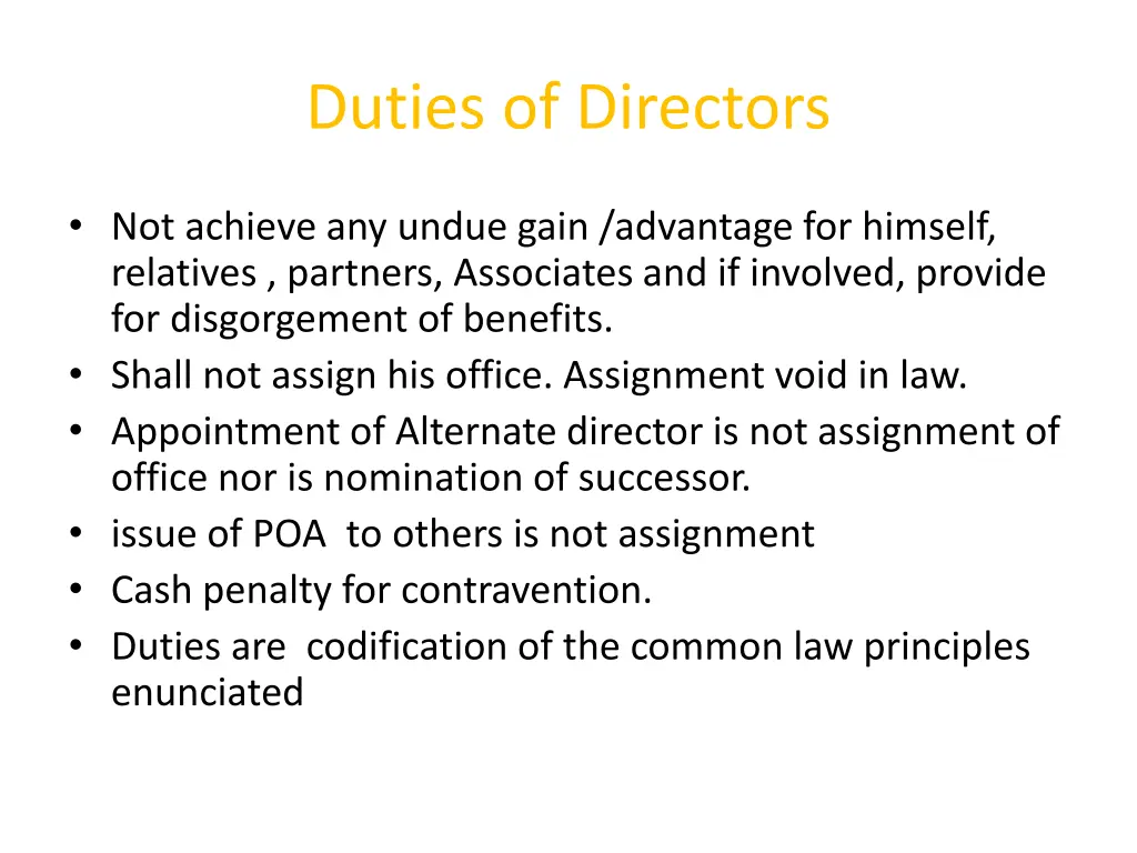 duties of directors 1