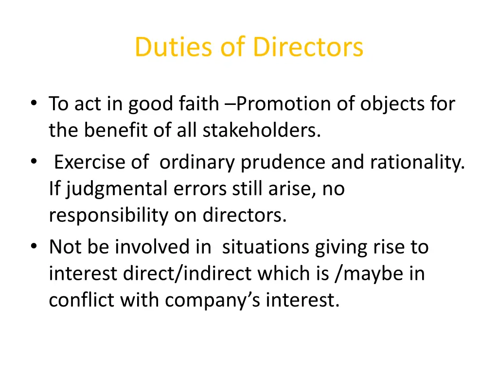 duties of directors