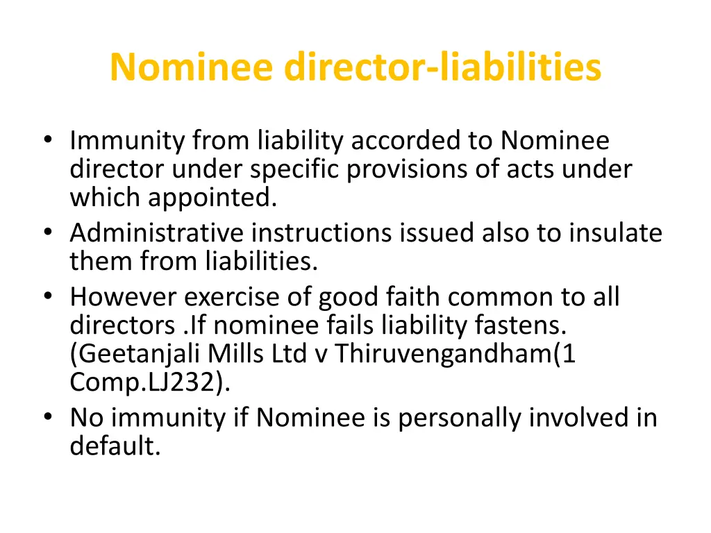 nominee director liabilities