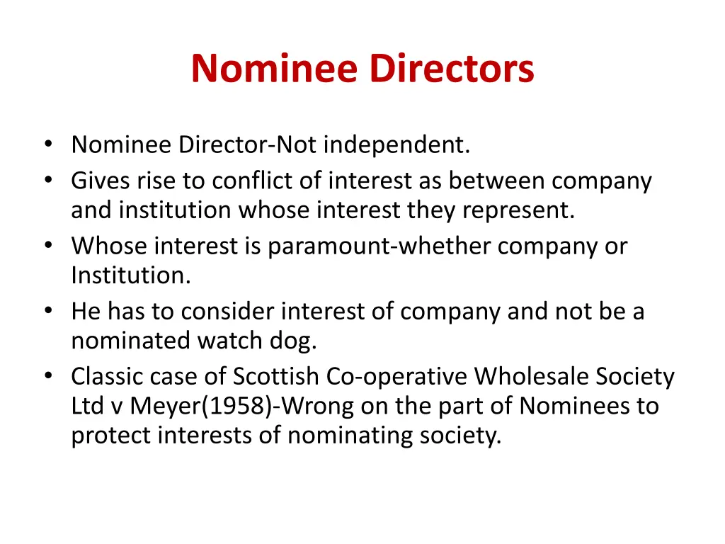 nominee directors