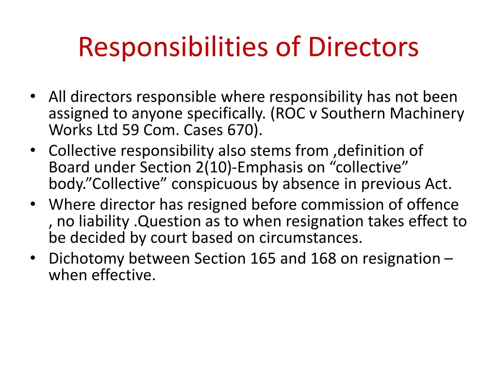 responsibilities of directors