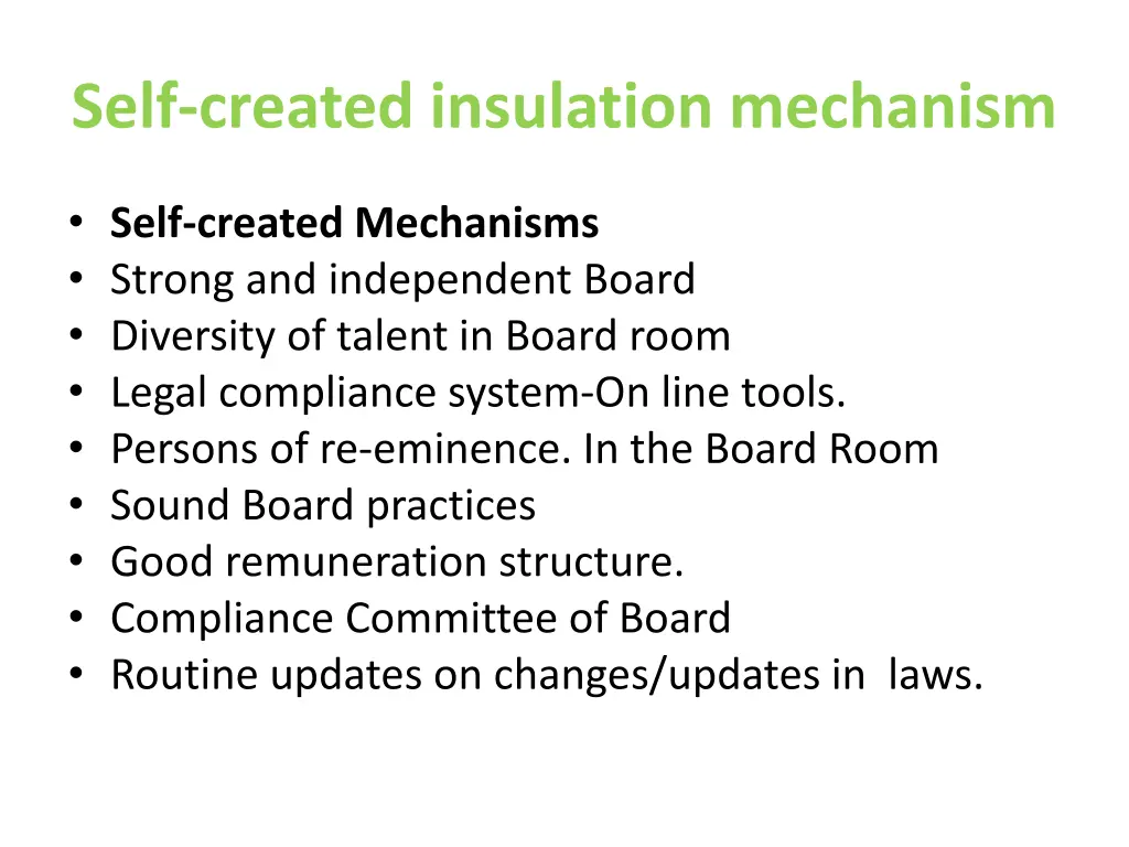 self created insulation mechanism