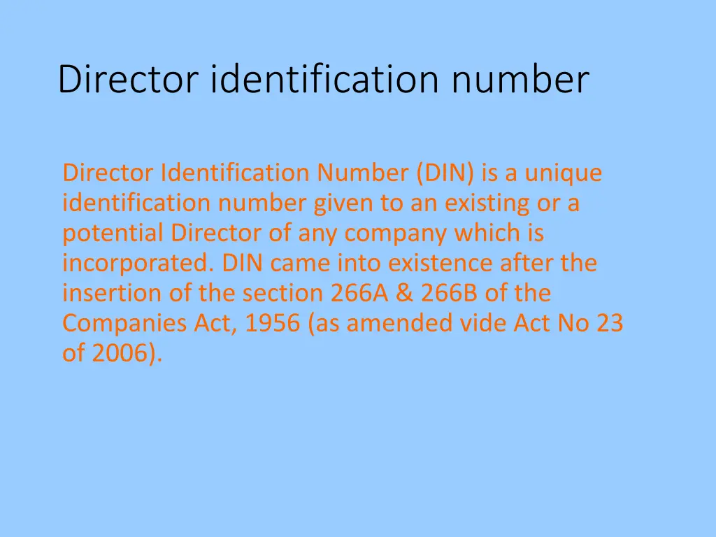 director identification number