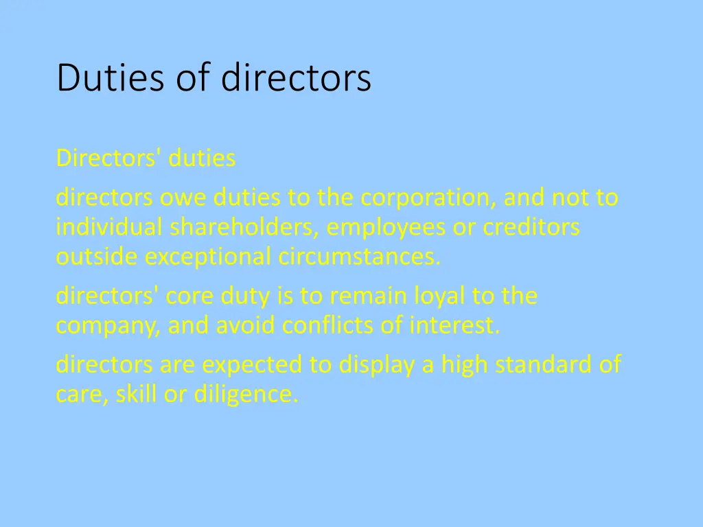 duties of directors