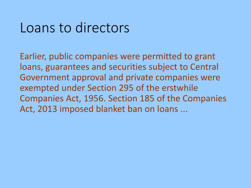 loans to directors