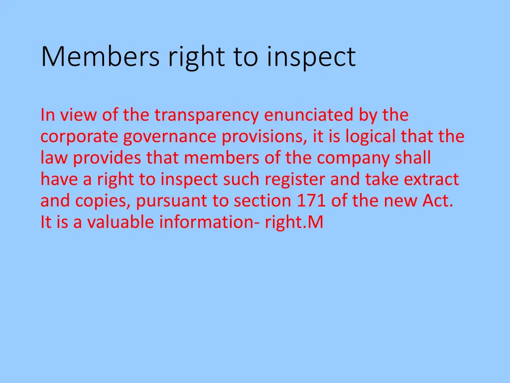 members right to inspect