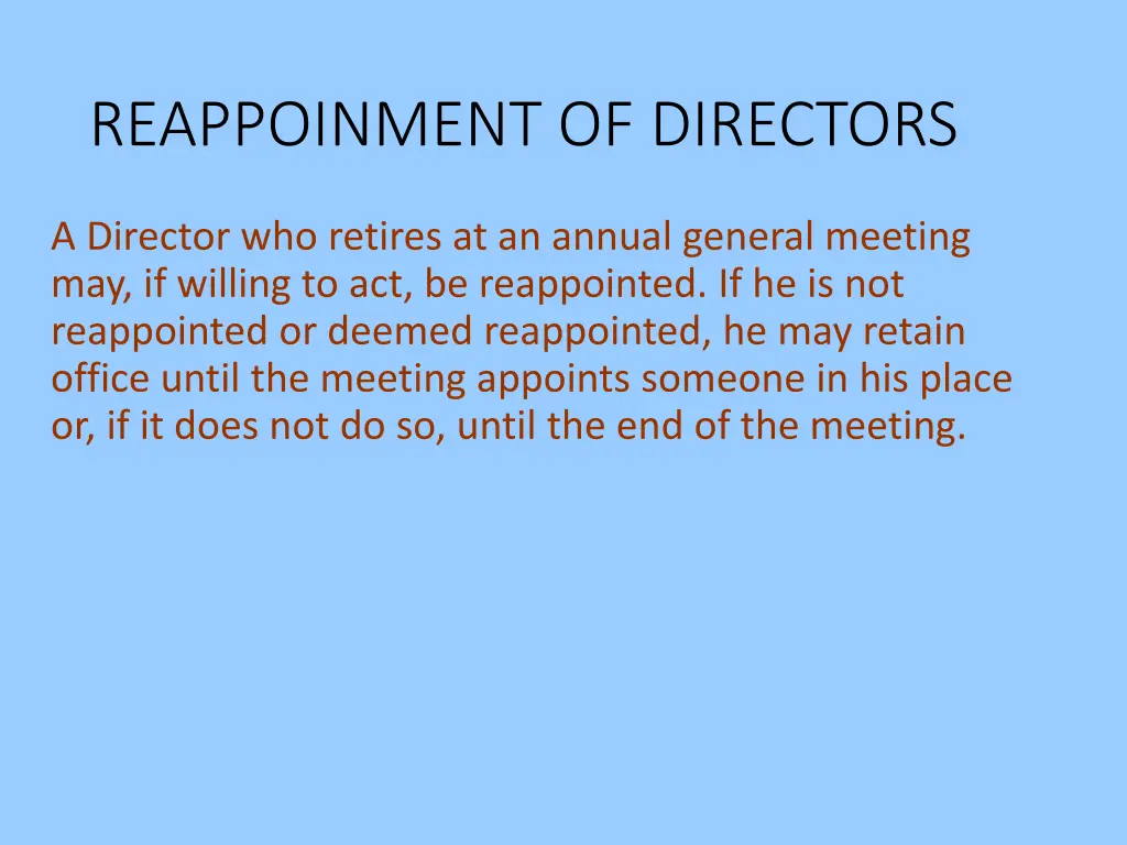 reappoinment of directors