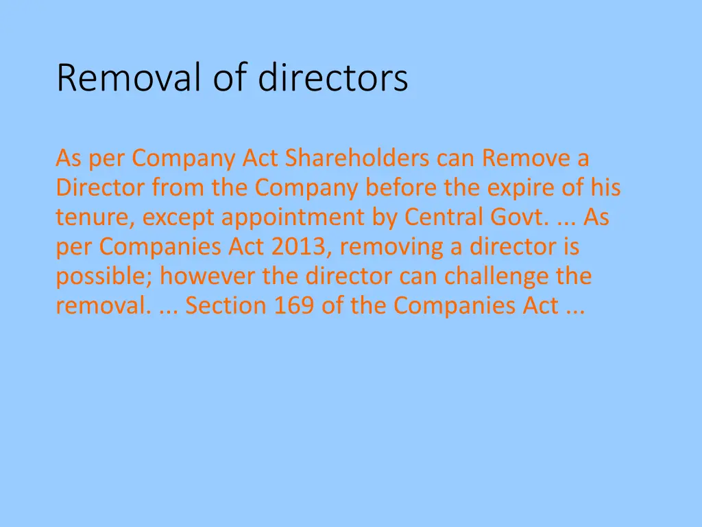 removal of directors