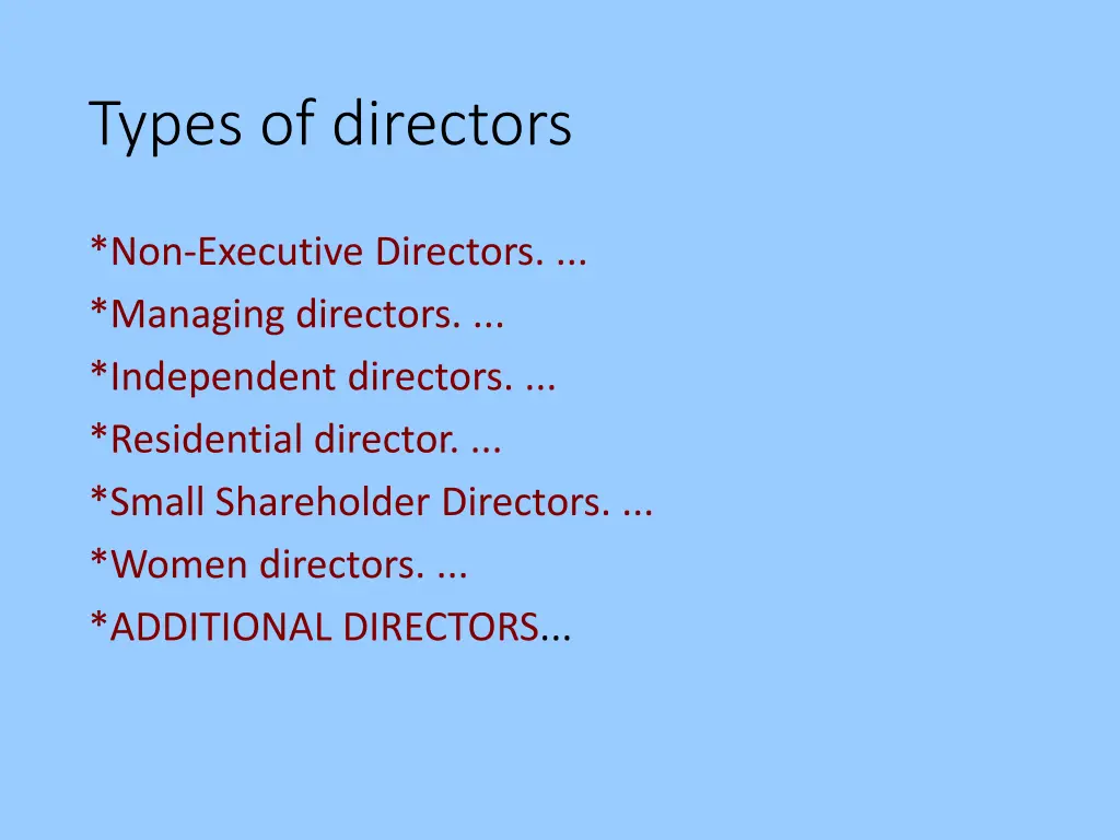 types of directors