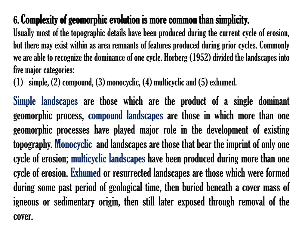 6 6 complexity complexity of of geomorphic