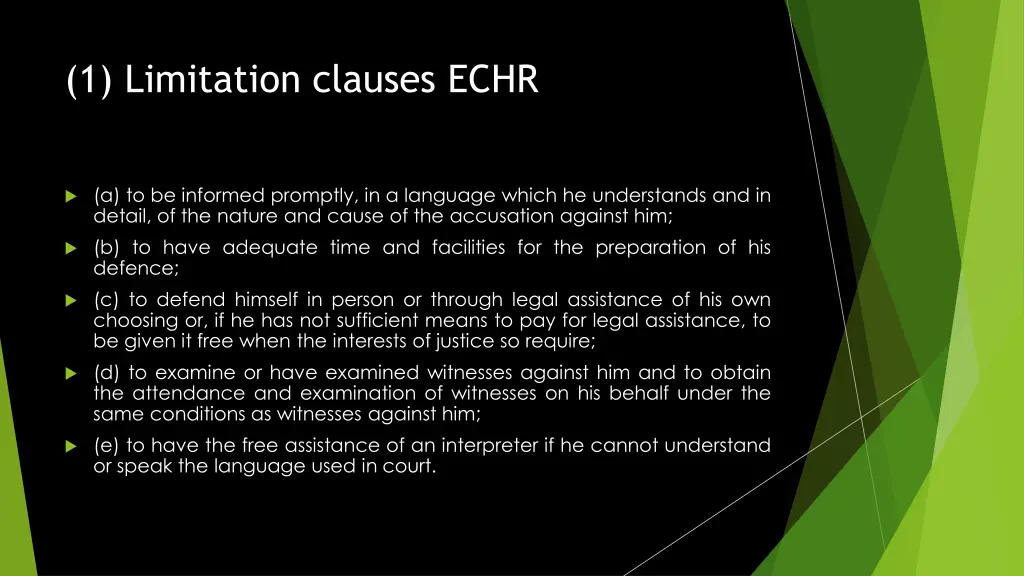 1 limitation clauses echr 10