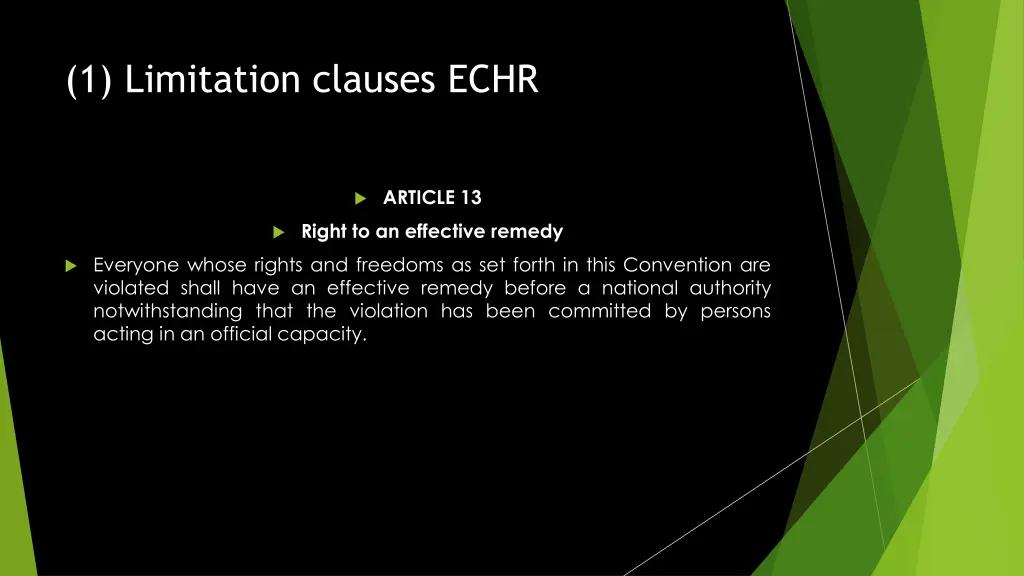 1 limitation clauses echr 15