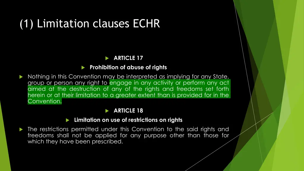 1 limitation clauses echr 17