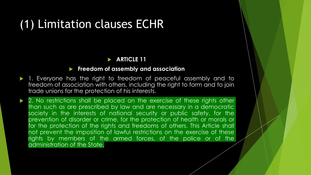 1 limitation clauses echr 3