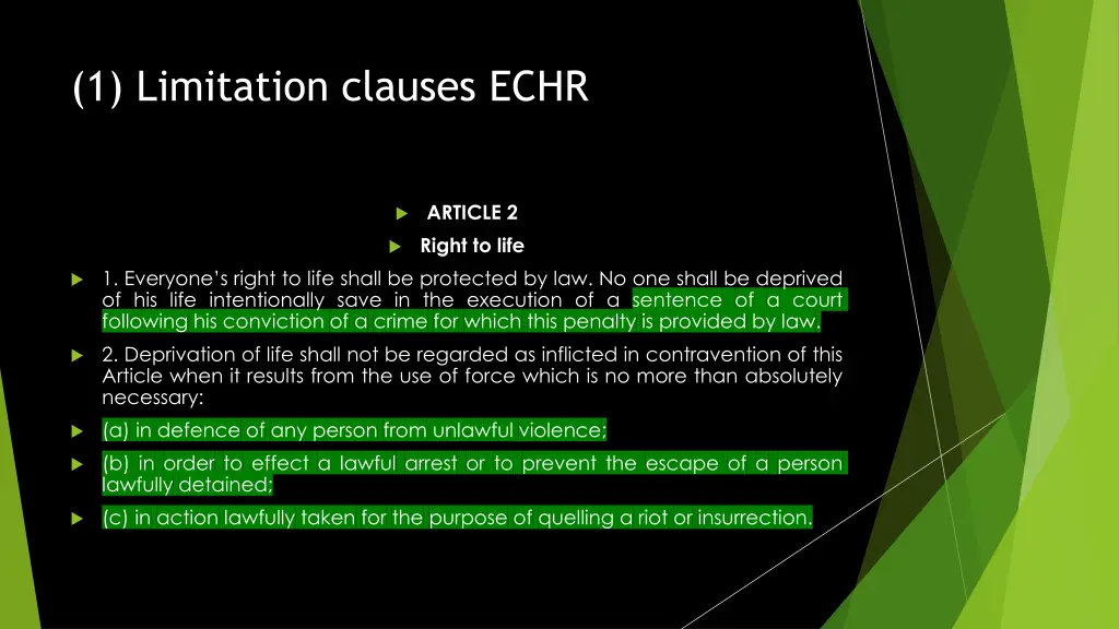 1 limitation clauses echr 5