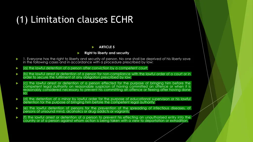 1 limitation clauses echr 7