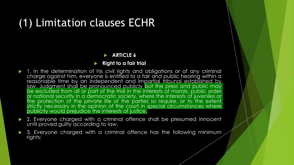 1 limitation clauses echr 9