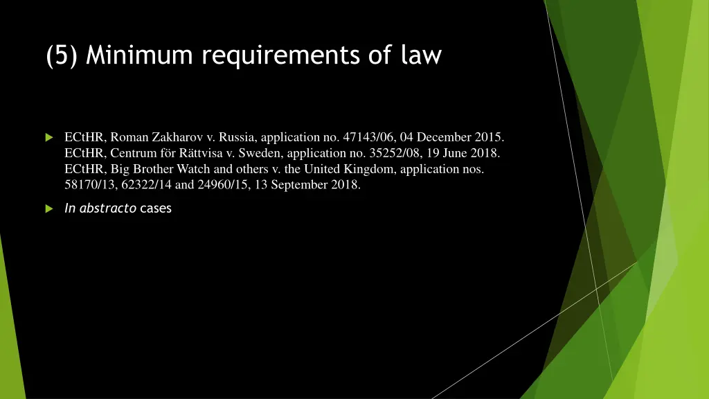 5 minimum requirements of law