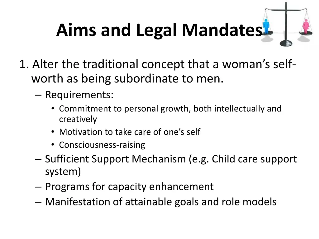 aims and legal mandates