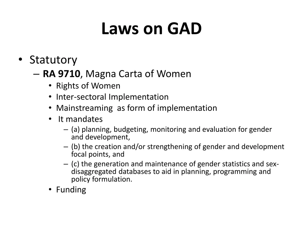 laws on gad 3