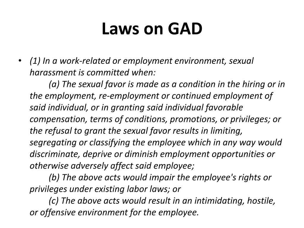 laws on gad 6