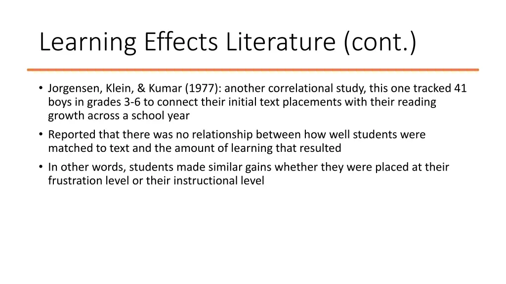 learning effects literature cont 1