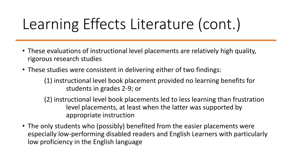 learning effects literature cont 10