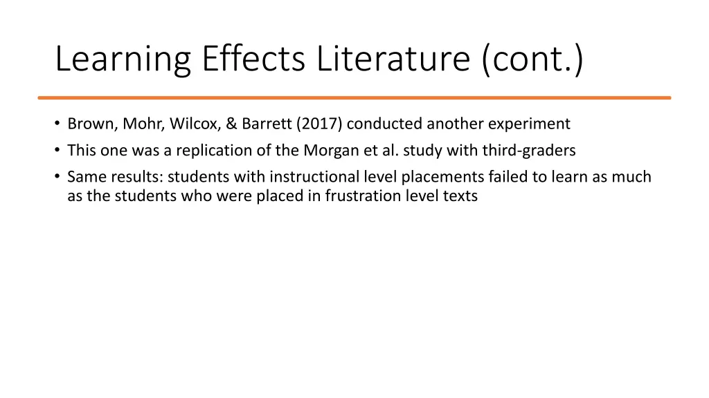 learning effects literature cont 3