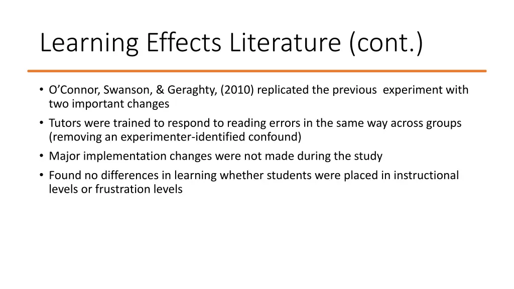 learning effects literature cont 5