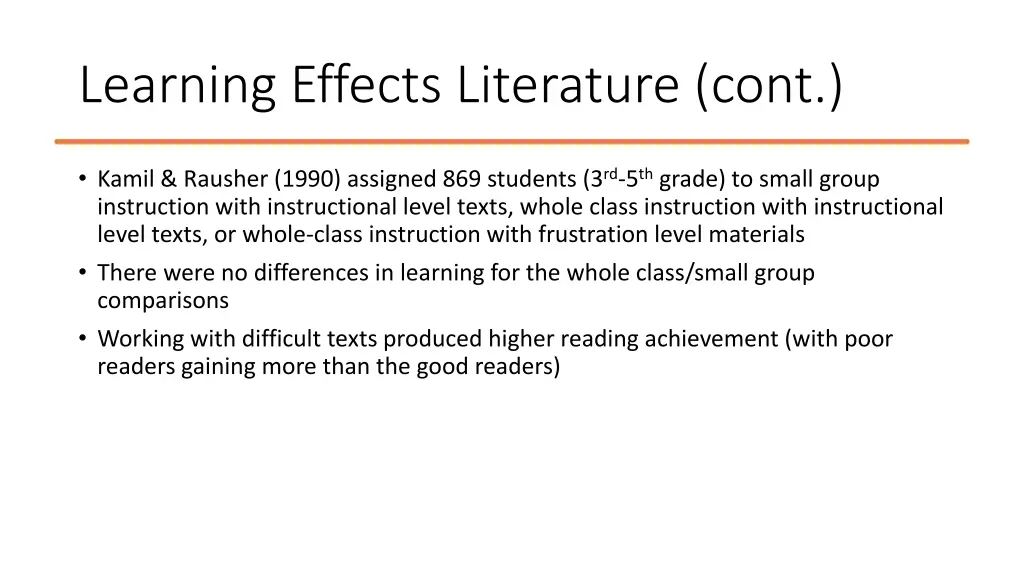 learning effects literature cont 6