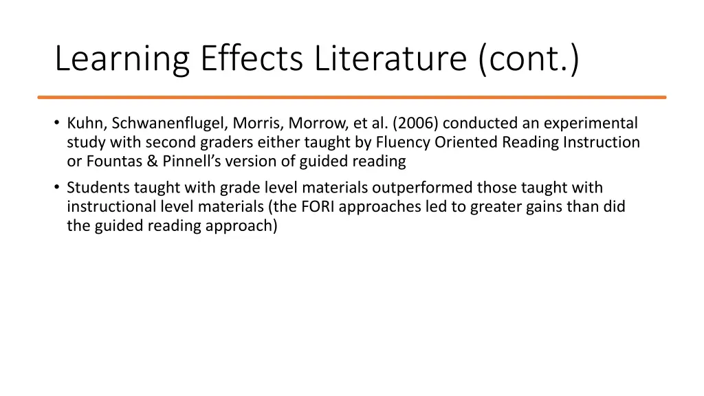 learning effects literature cont 7