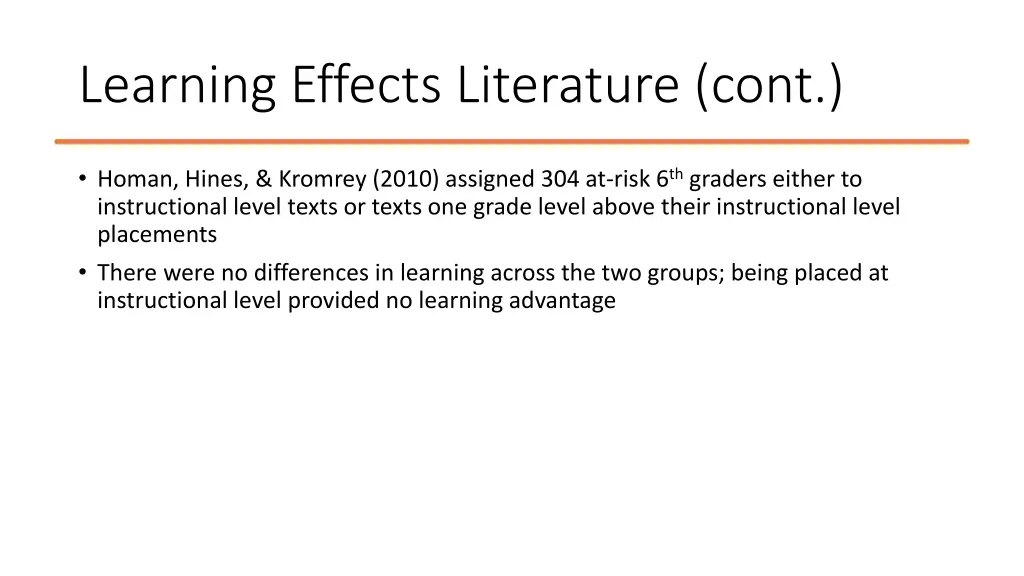 learning effects literature cont 8