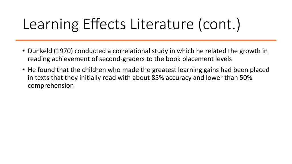 learning effects literature cont