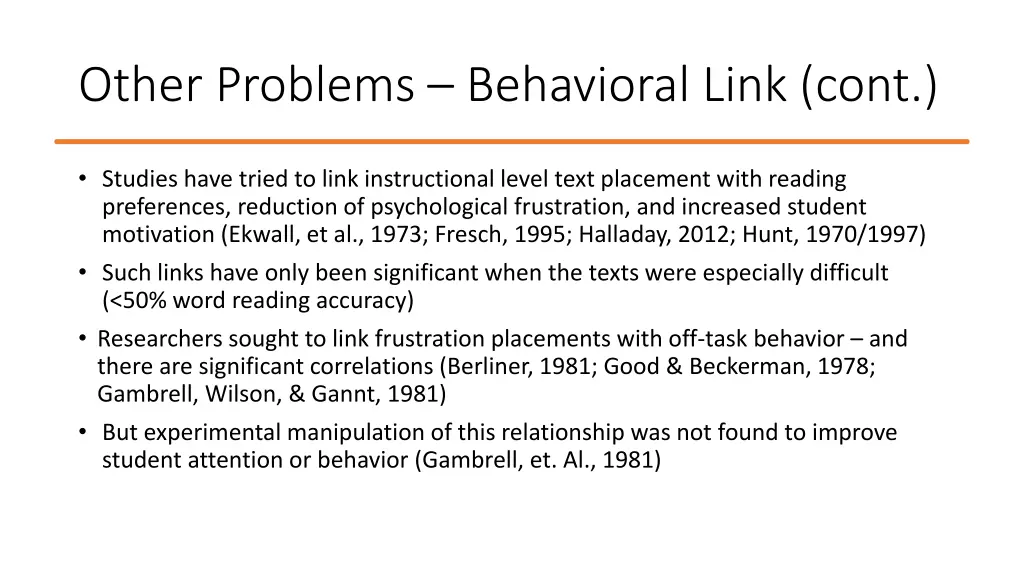 other problems behavioral link cont