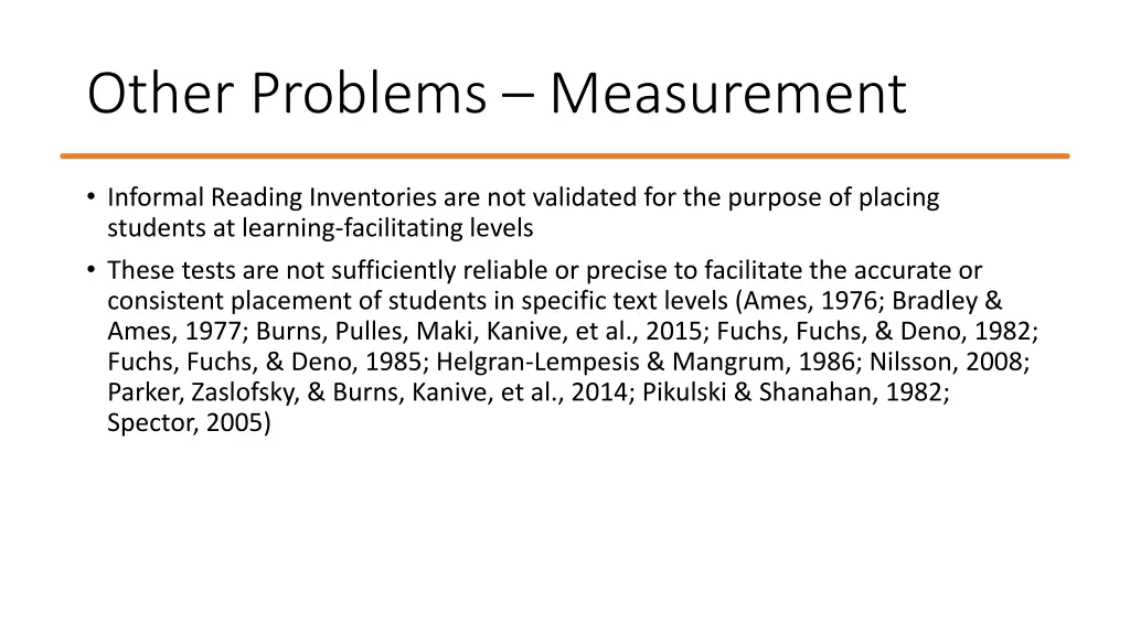 other problems measurement