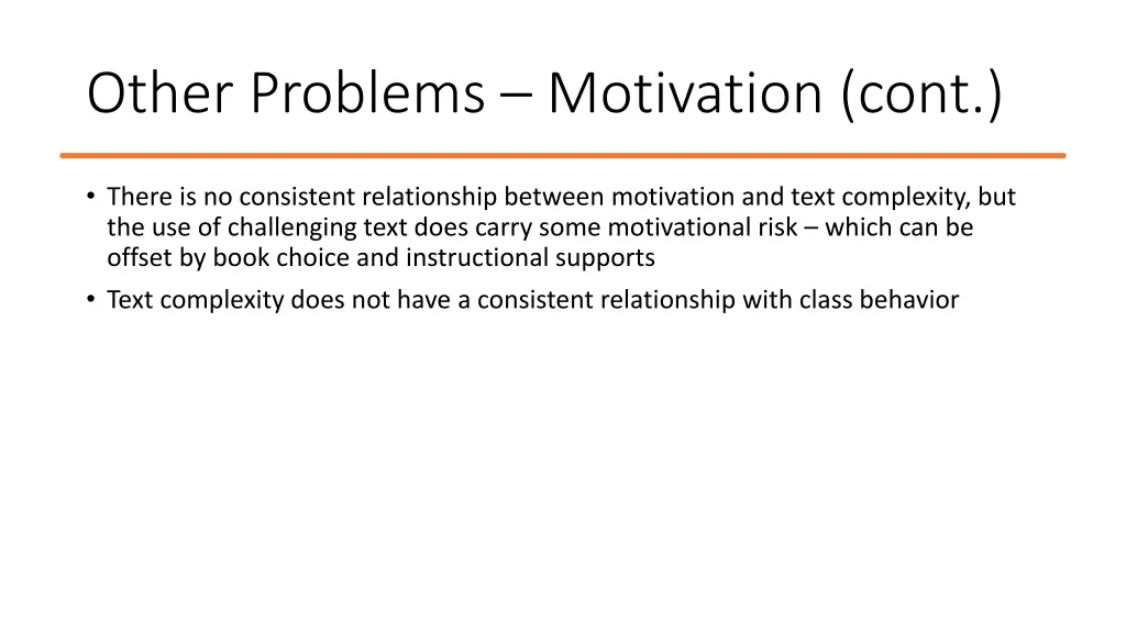 other problems motivation cont 1