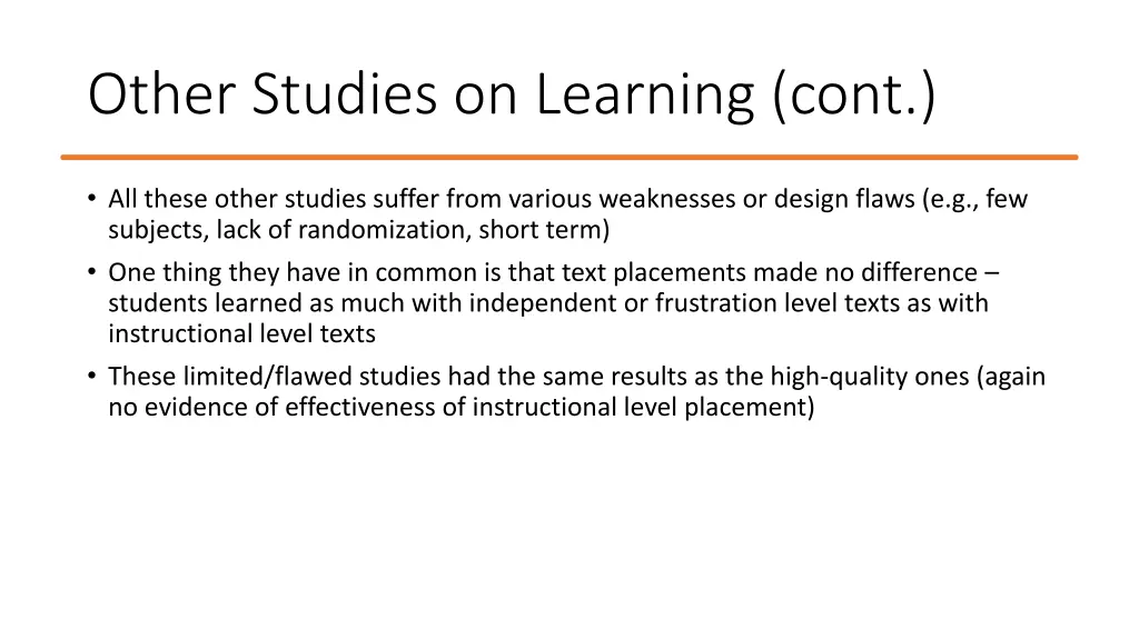 other studies on learning cont 2