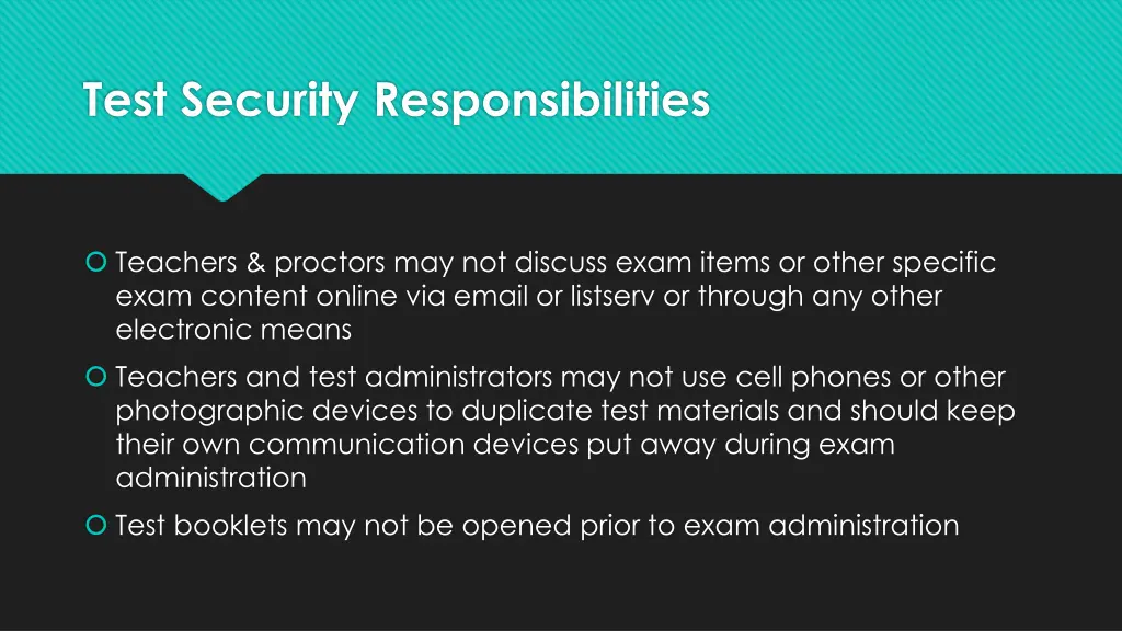 test security responsibilities