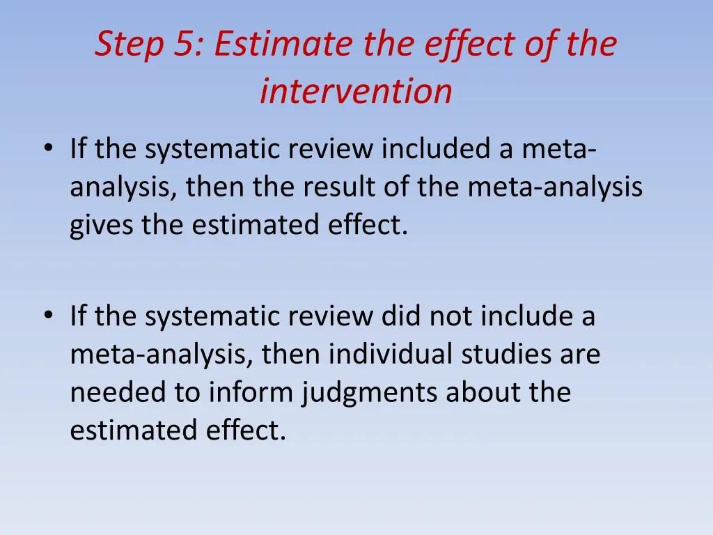 step 5 estimate the effect of the intervention