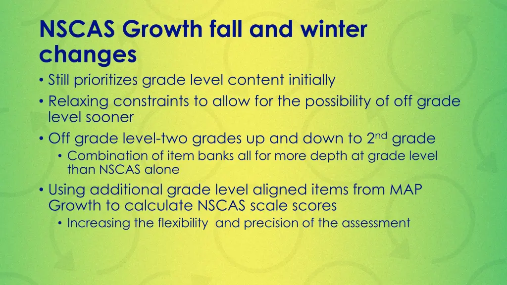 nscas growth fall and winter changes still