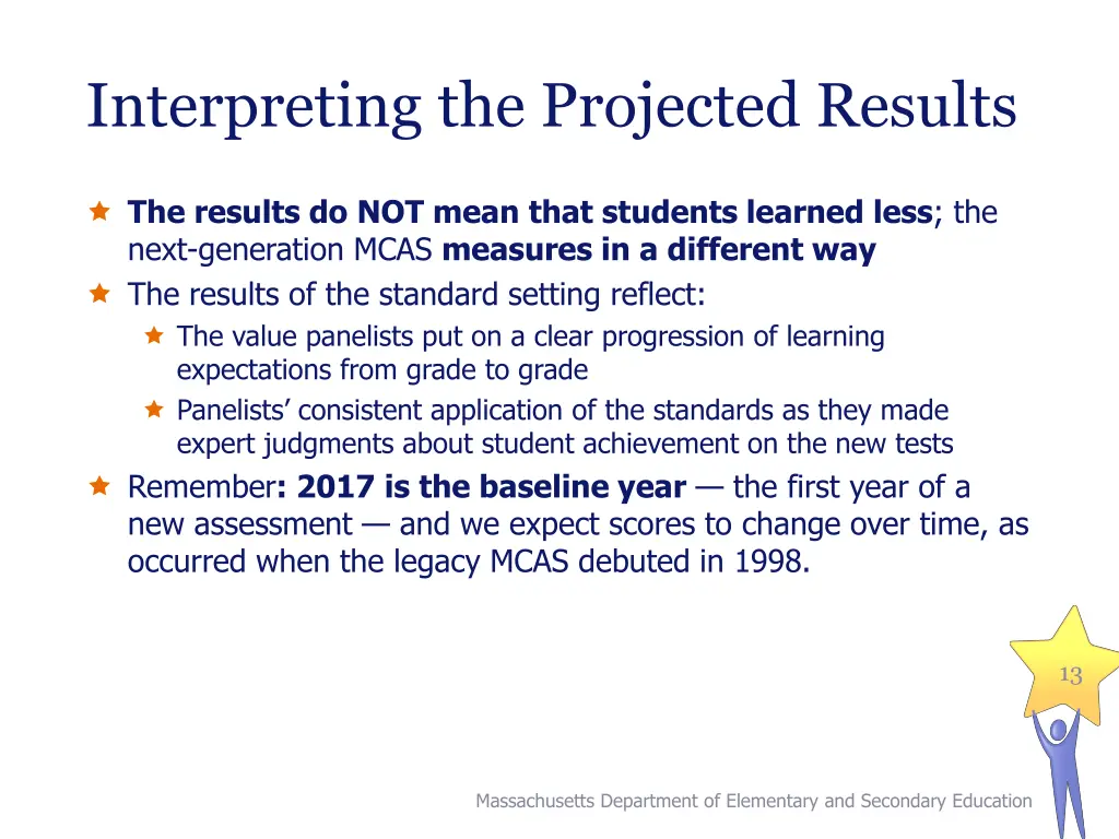 interpreting the projected results