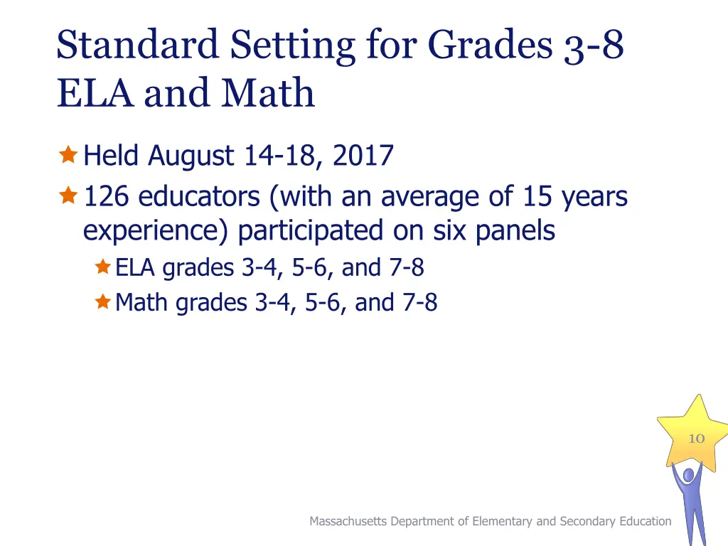 standard setting for grades 3 8 ela and math