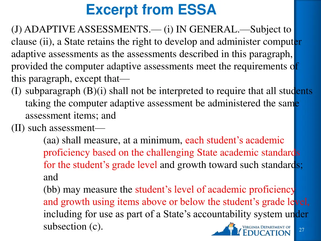 excerpt from essa