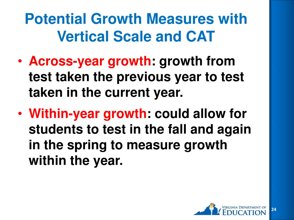 potential growth measures with vertical scale