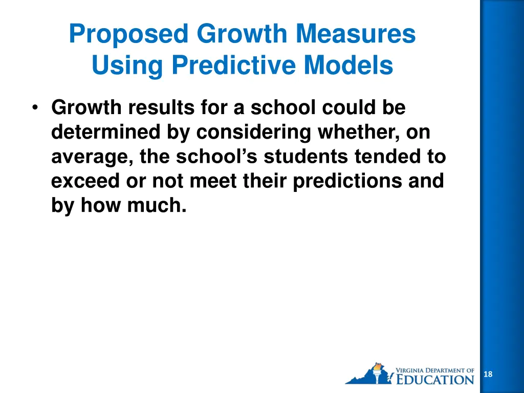 proposed growth measures using predictive models