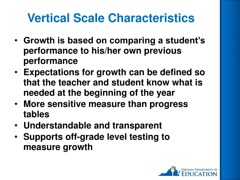 vertical scale characteristics